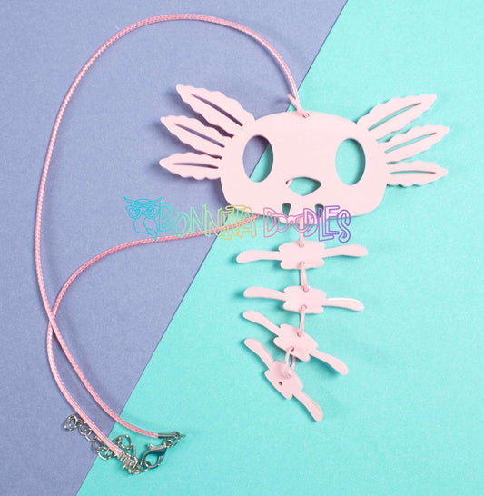 Axolotl Bones Charm necklace - Handmade gifts