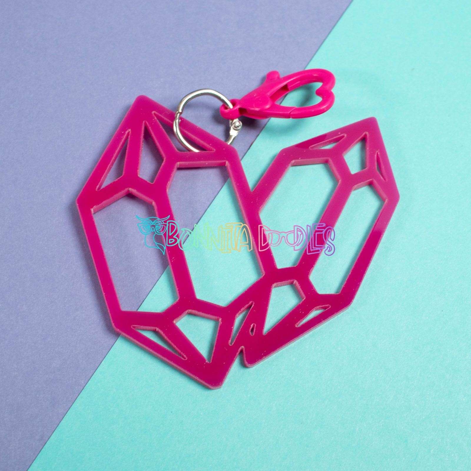 Duo Geode Pink Key - Bag Charm