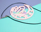 Baby pink Moon Phase Geode Charm necklace - Handmade gifts