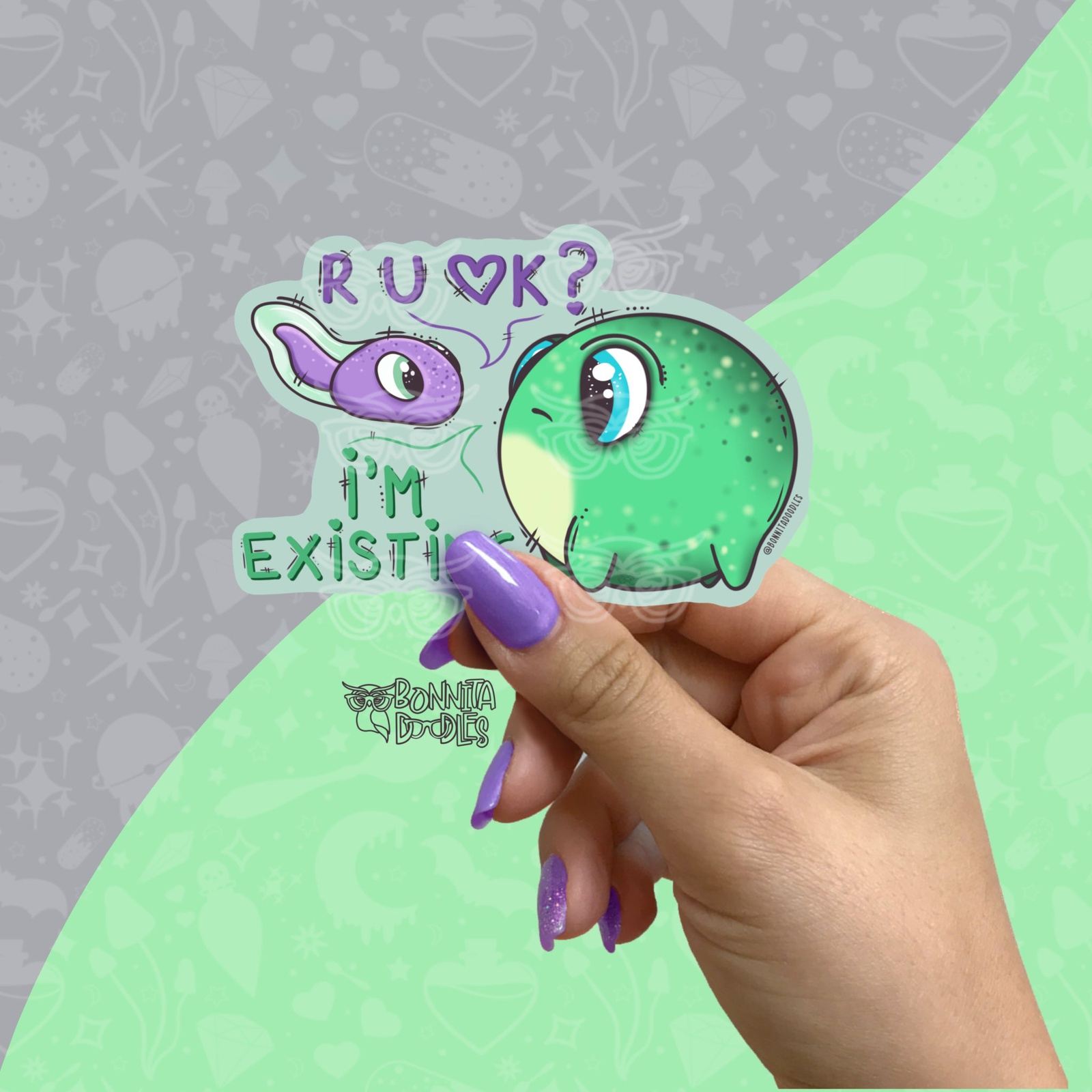 R u ok? I exist | Large vinyl sticker