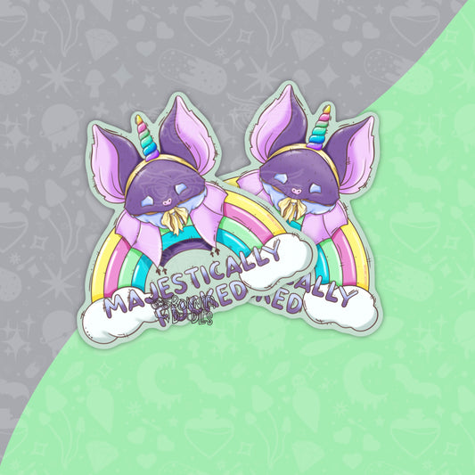 Moody Bat - Matt vinyl stickers - Majestically F*cked