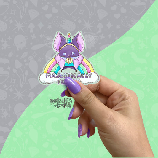 Moody Bat - Matt vinyl stickers - Majestically F*cked