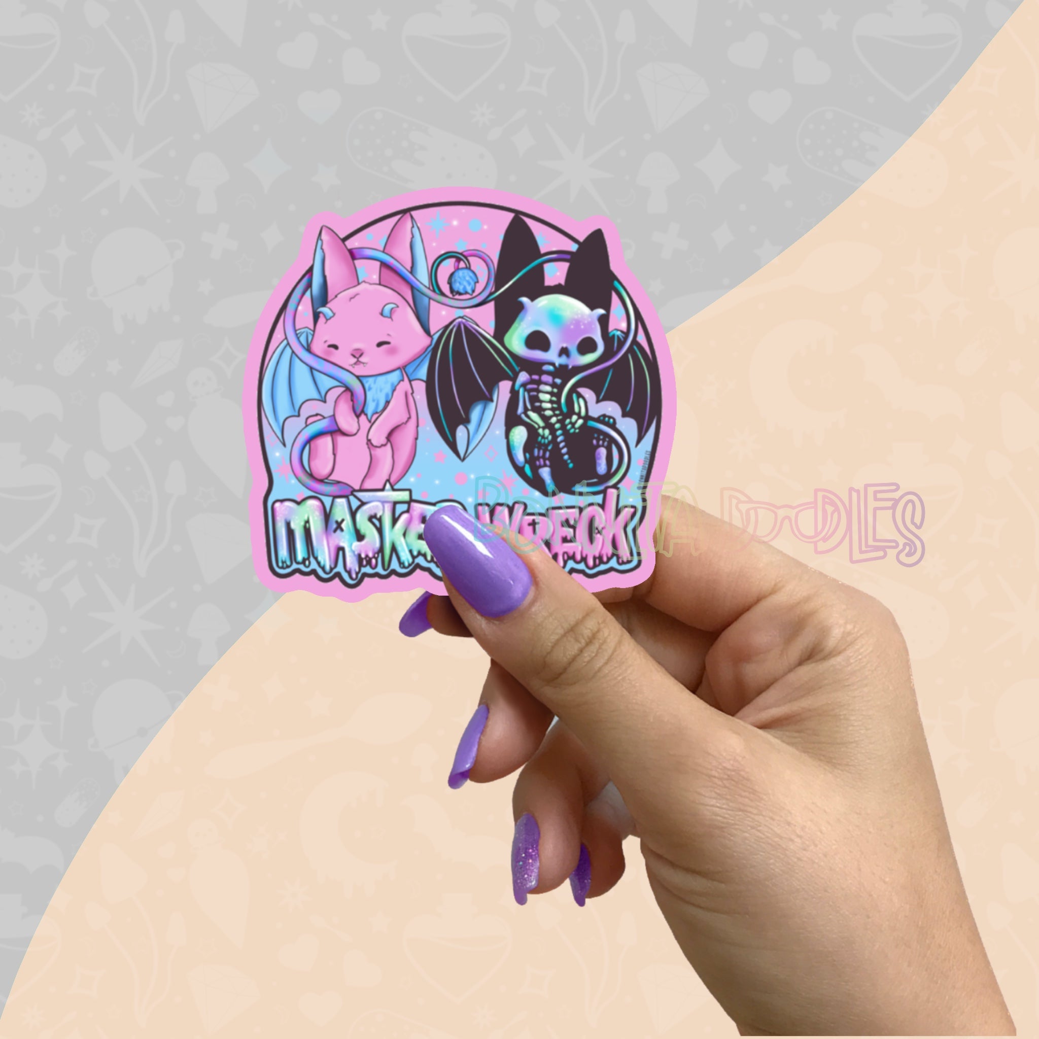 Masked Wreck | Large matt vinyl or holographic sticker