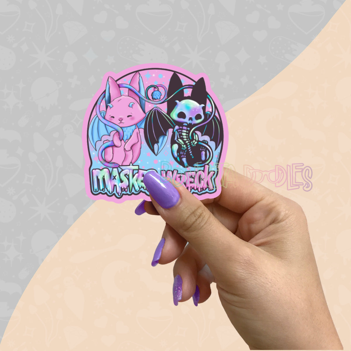 Masked Wreck | Large matt vinyl or holographic sticker