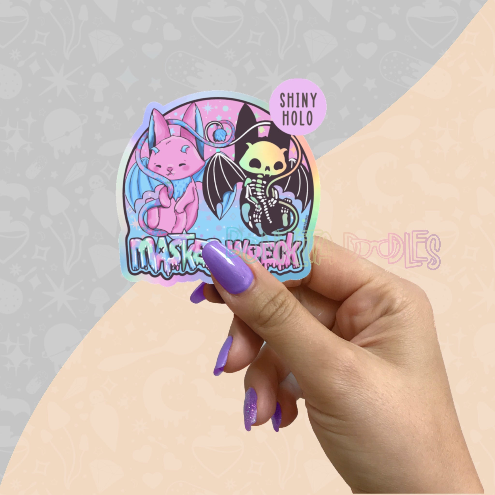 Masked Wreck | Large matt vinyl or holographic sticker