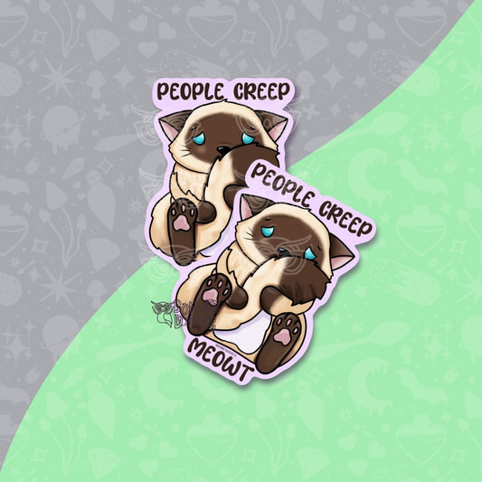 People creep meowt vinyl sticker