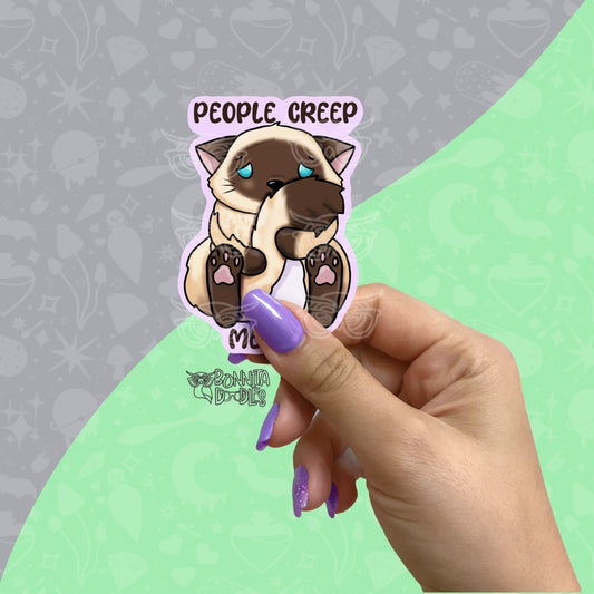 People creep meowt vinyl sticker