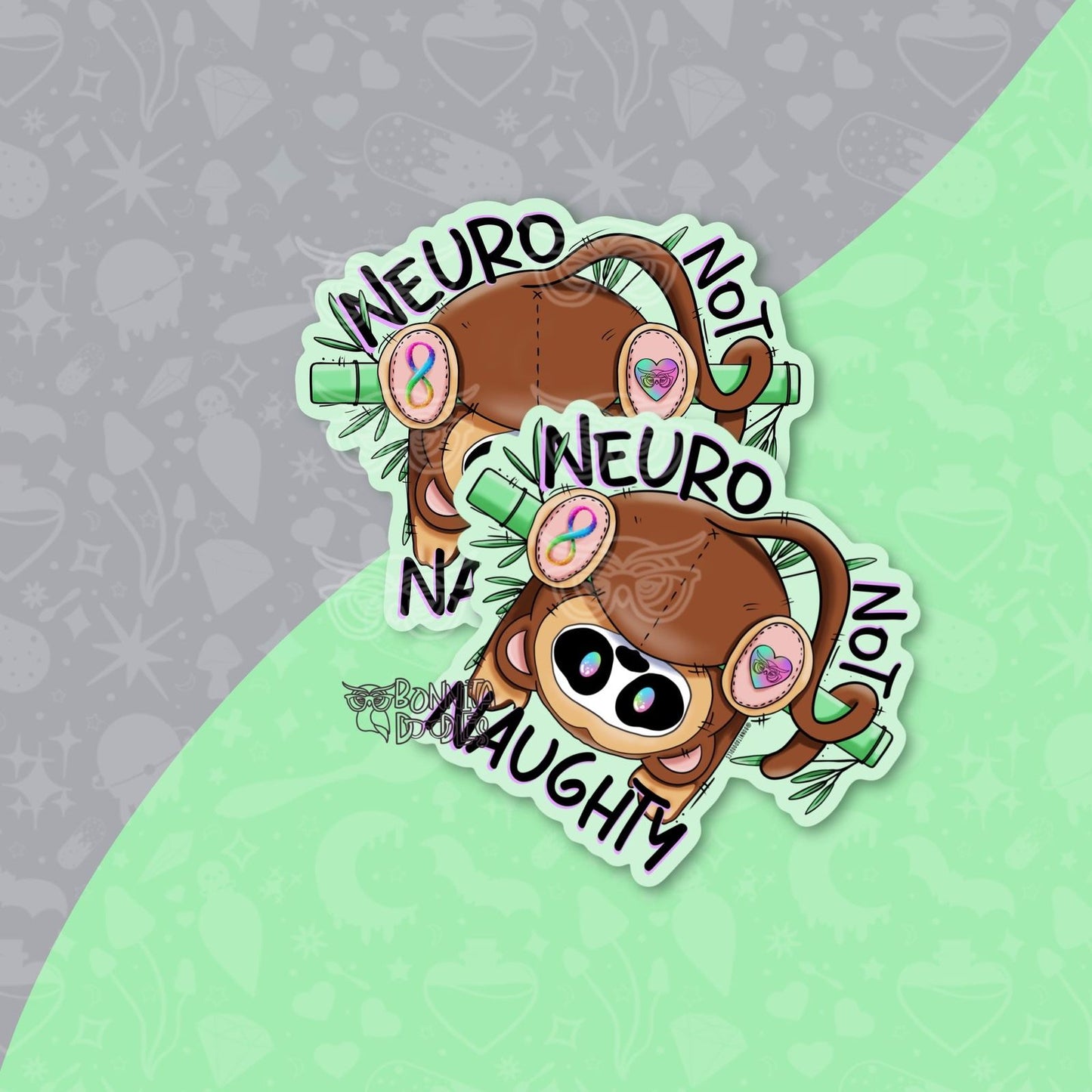 Neuro not naughty vinyl sticker
