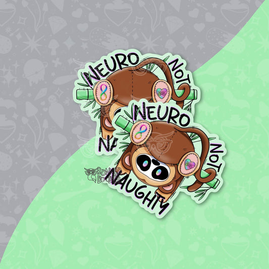 Neuro not naughty vinyl sticker