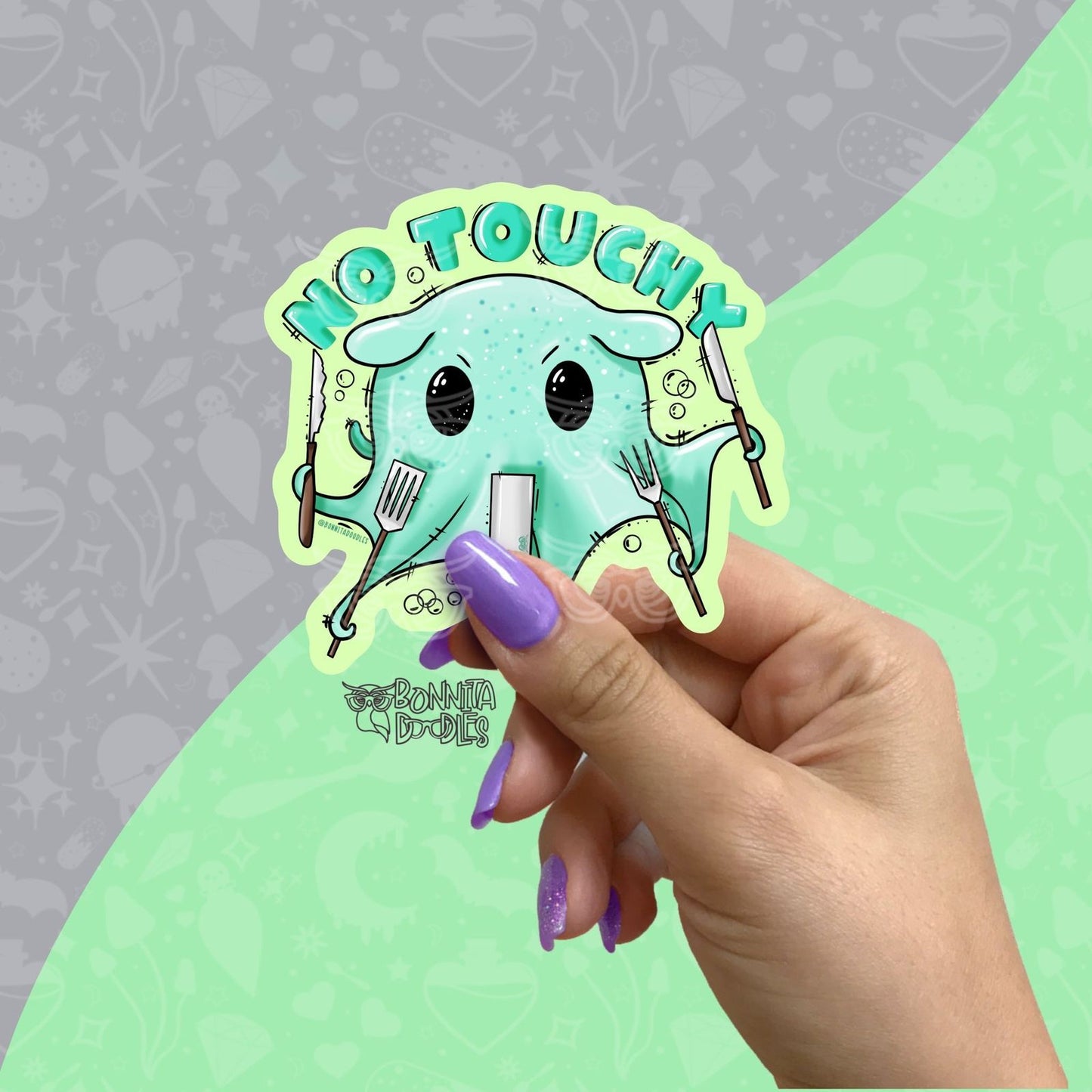 No touchy octopus vinyl sticker
