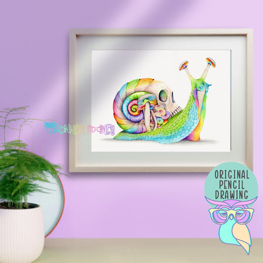 Opal Aura| Skully Snail | Original Drawing