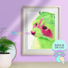 Art print | Racoon | Peridot