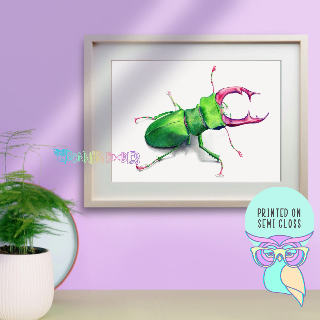 Art Print | Stag Beetle | Peridot