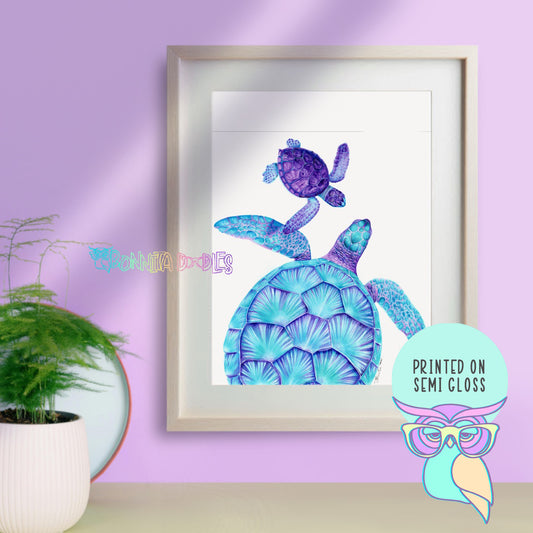 Art Print | Sapphire | Turtles