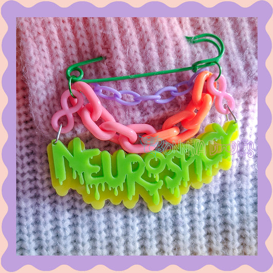 Neon Green | Neurospicy | Handmade 75mm green pin