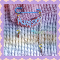 Blue & Pink | Neurospicy | Handmade 75 blue pin