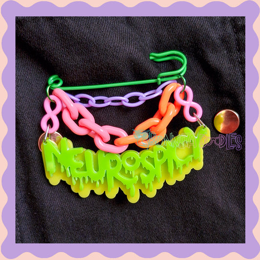 Neon Green | Neurospicy | Handmade 75mm green pin