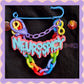 Blue & Rainbow | Neurospicy | Handmade 75mm Blue pin
