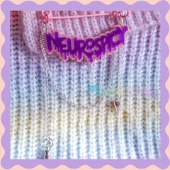 Purple & Pink Glitter | Neurospicy | Handmade 75mm pink pin