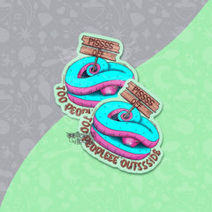 Pi*s off snake | Large vinyl sticker