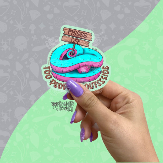 Piss off snake vinyl sticker