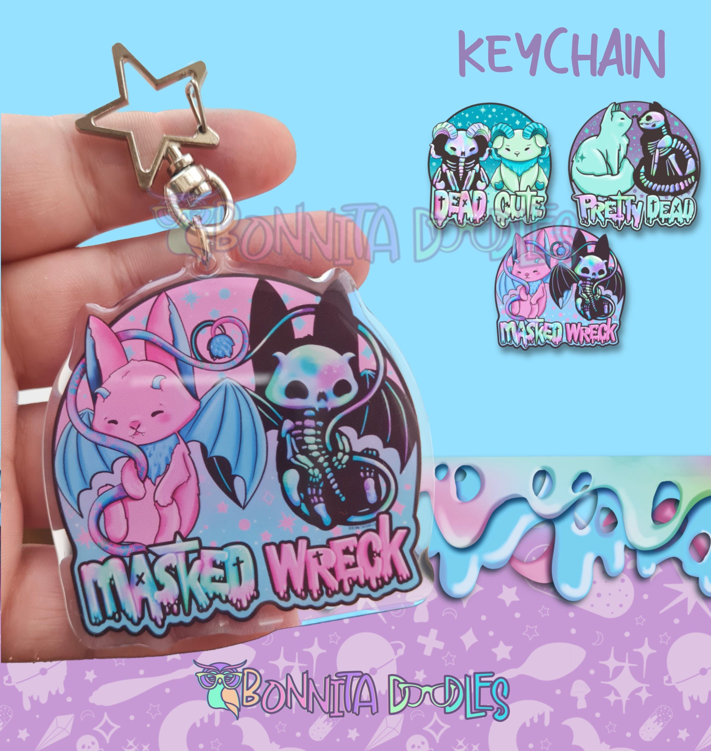 Large Acrylic DUO Keychain - 3 designs available
