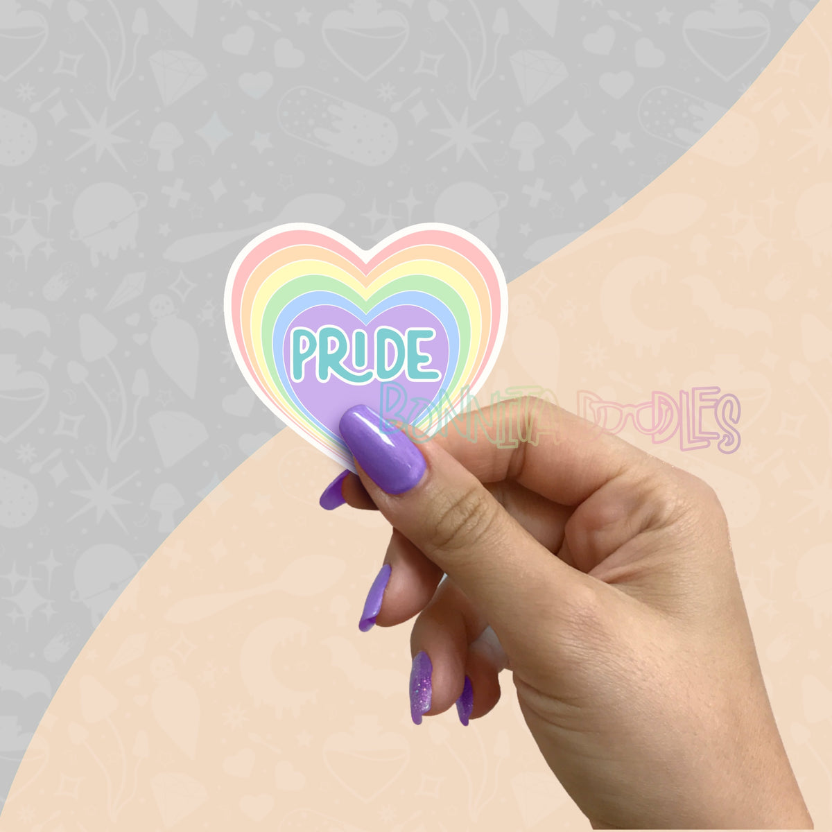 Pride Heart | Medium matt vinyl sticker