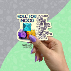 Roll for mood D&D Dice | Large vinyl sticker