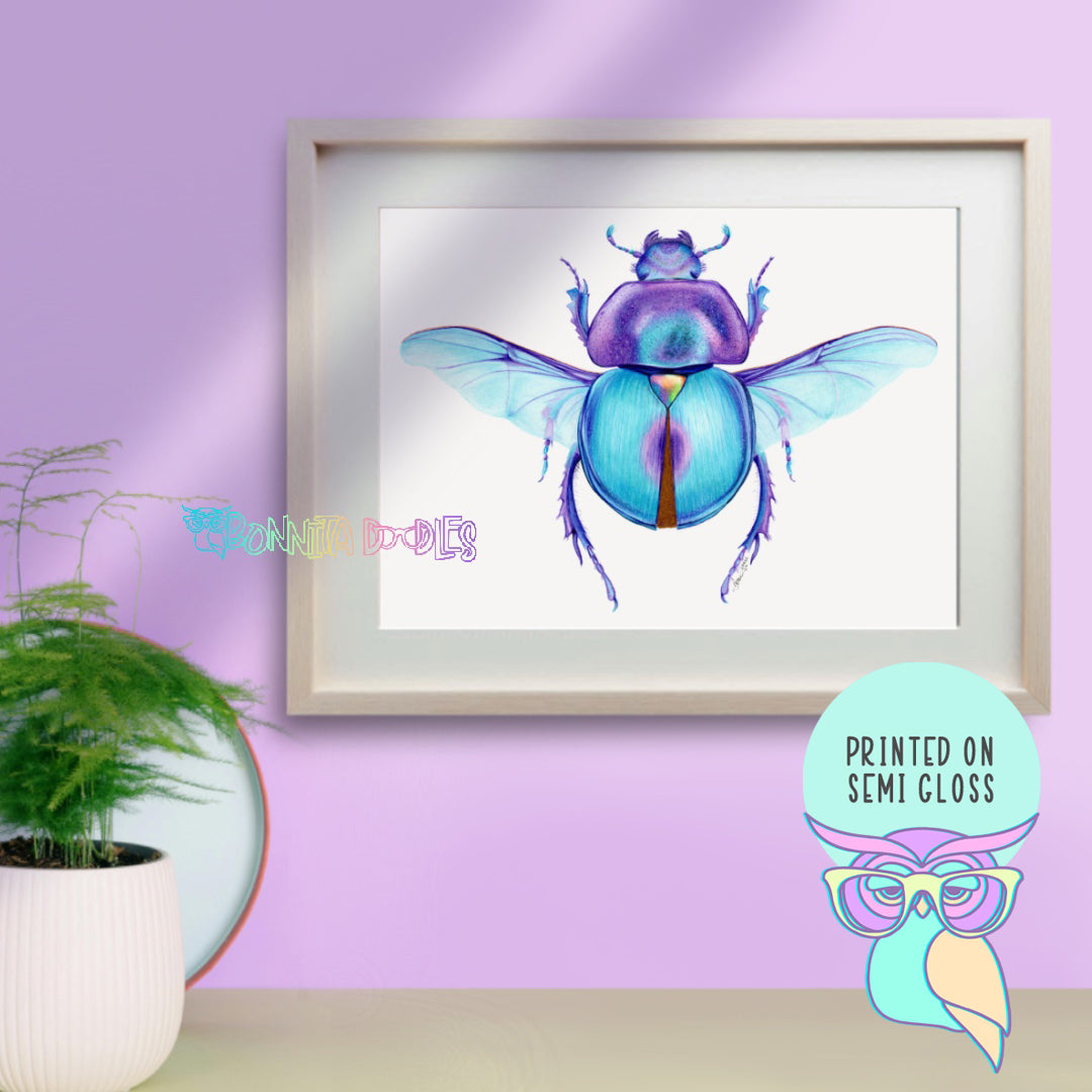 Art Print | Sapphire | Scarab Beetle