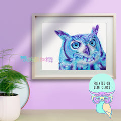Art Print | Sapphire | Screech Owl