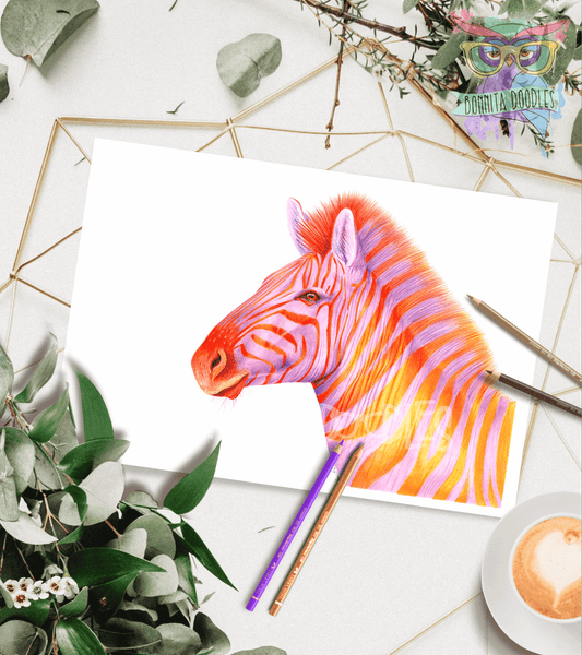 Amethyst Zebra - art print, home decor