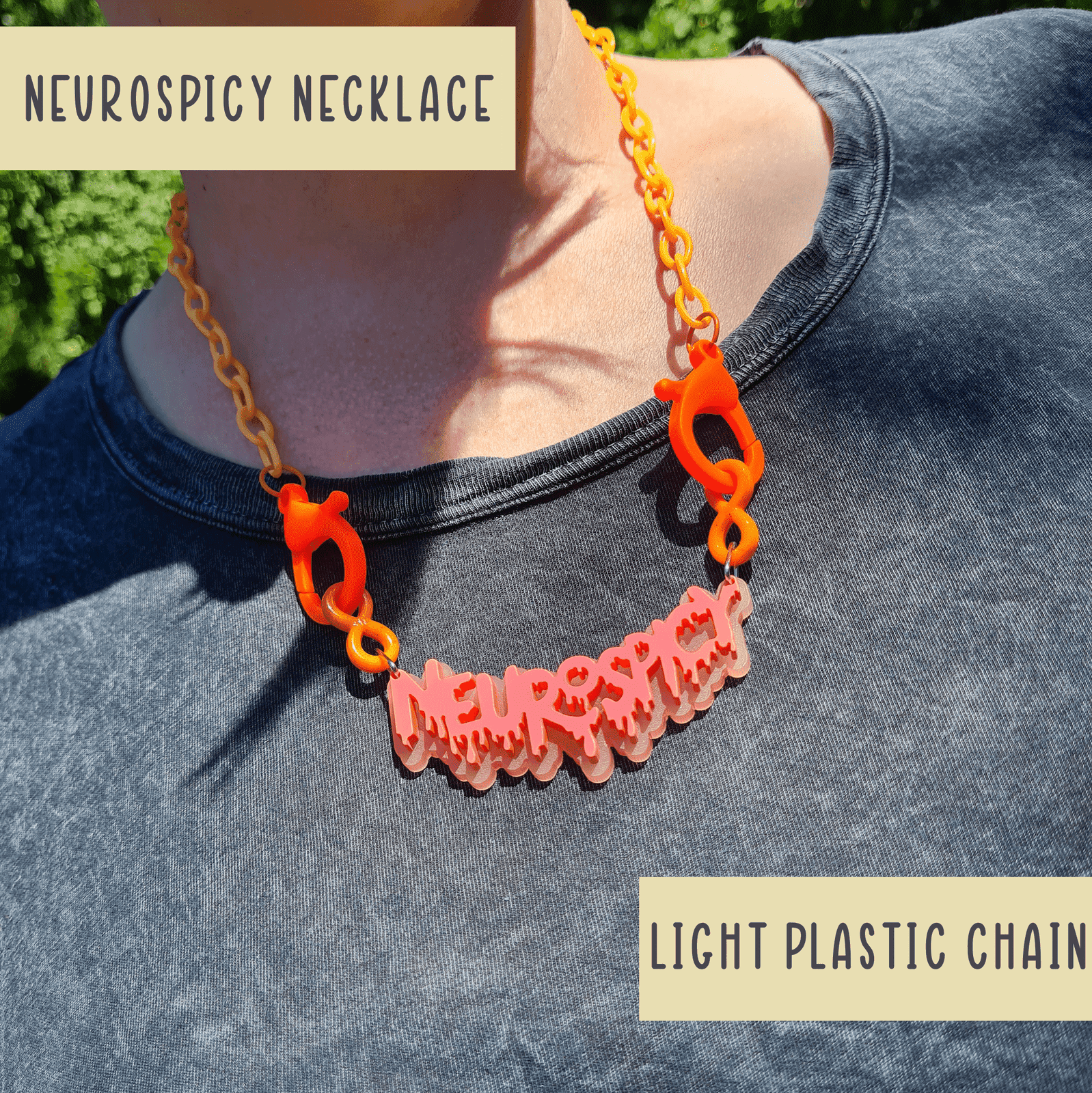 Neurospicy chunky colourful necklace - SMALL - Handmade gifts