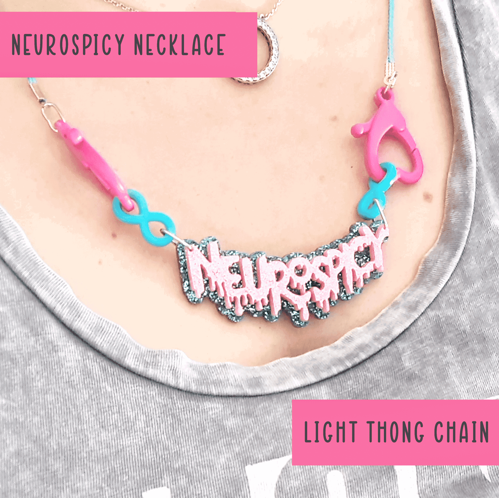 Neurospicy chunky colourful necklace - SMALL - Handmade gifts