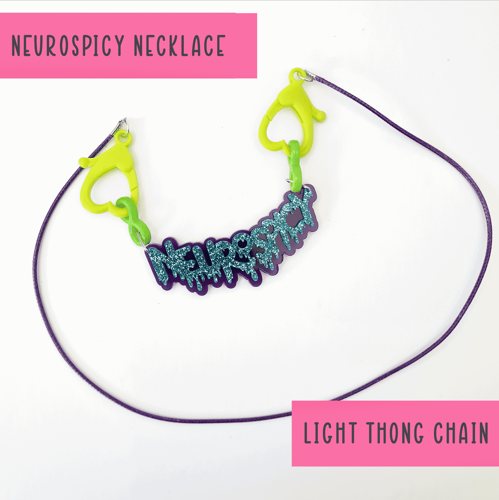 Neurospicy chunky colourful necklace - SMALL - Handmade gifts