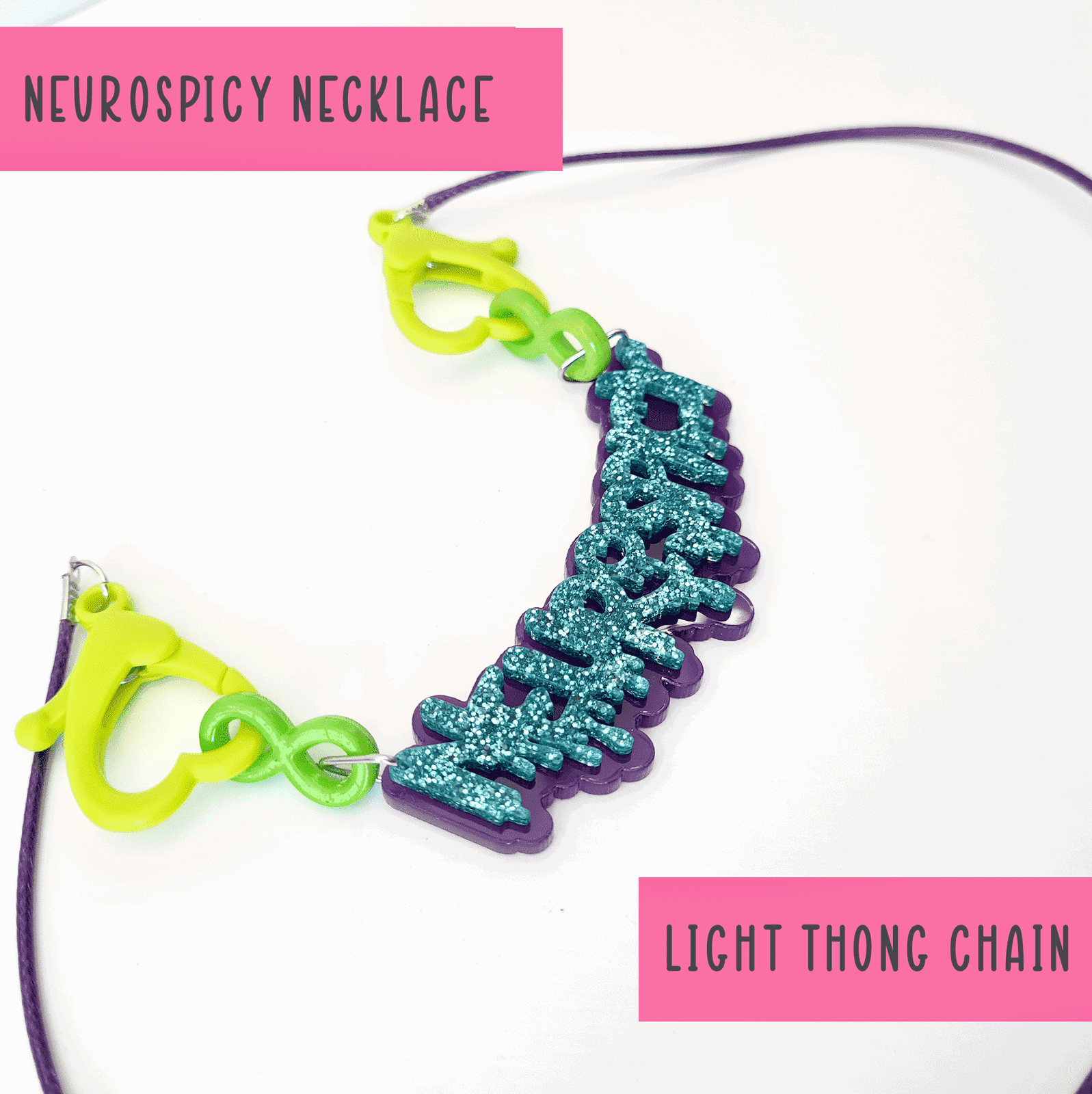 Neurospicy chunky colourful necklace - SMALL - Handmade gifts