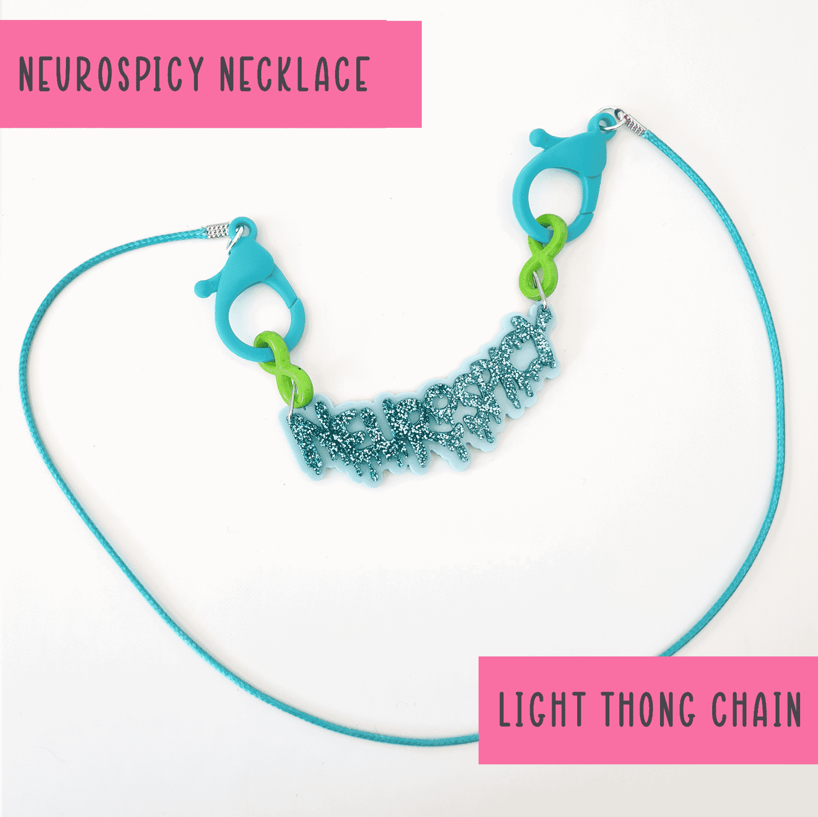 Neurospicy chunky colourful necklace - SMALL - Handmade gifts