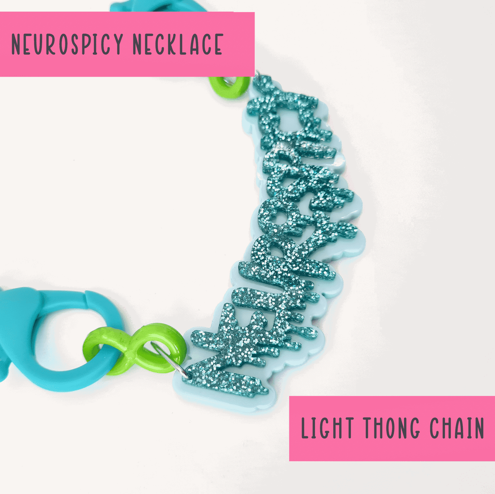 Neurospicy chunky colourful necklace - SMALL - Handmade gifts