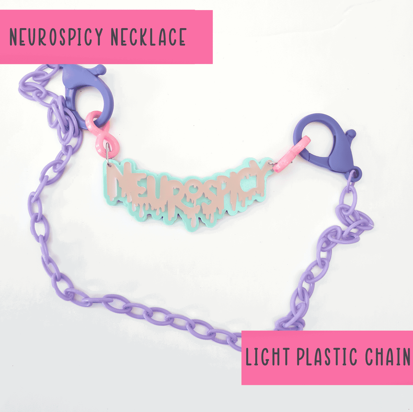 Neurospicy chunky colourful necklace - SMALL - Handmade gifts