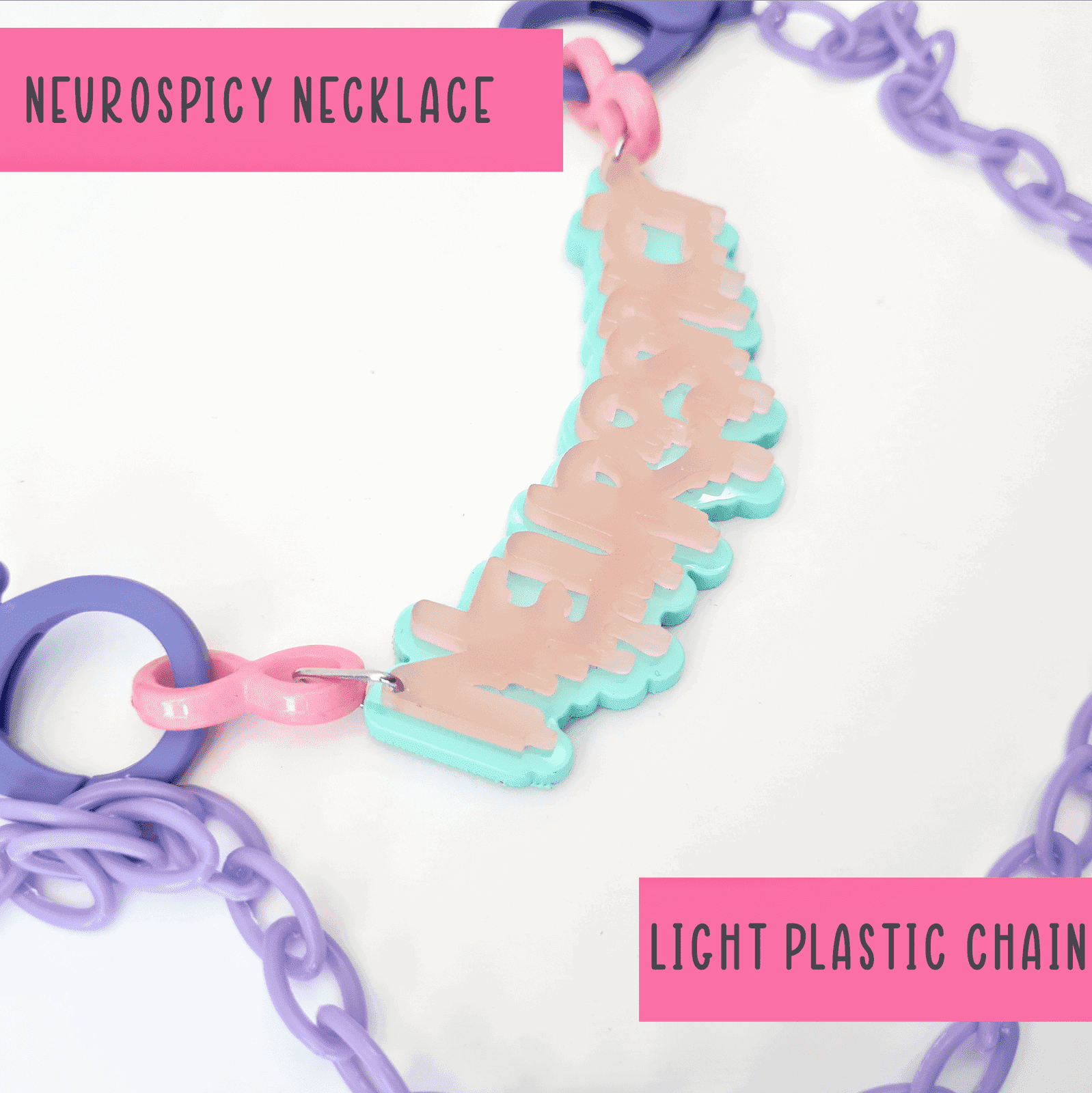 Neurospicy chunky colourful necklace - SMALL - Handmade gifts