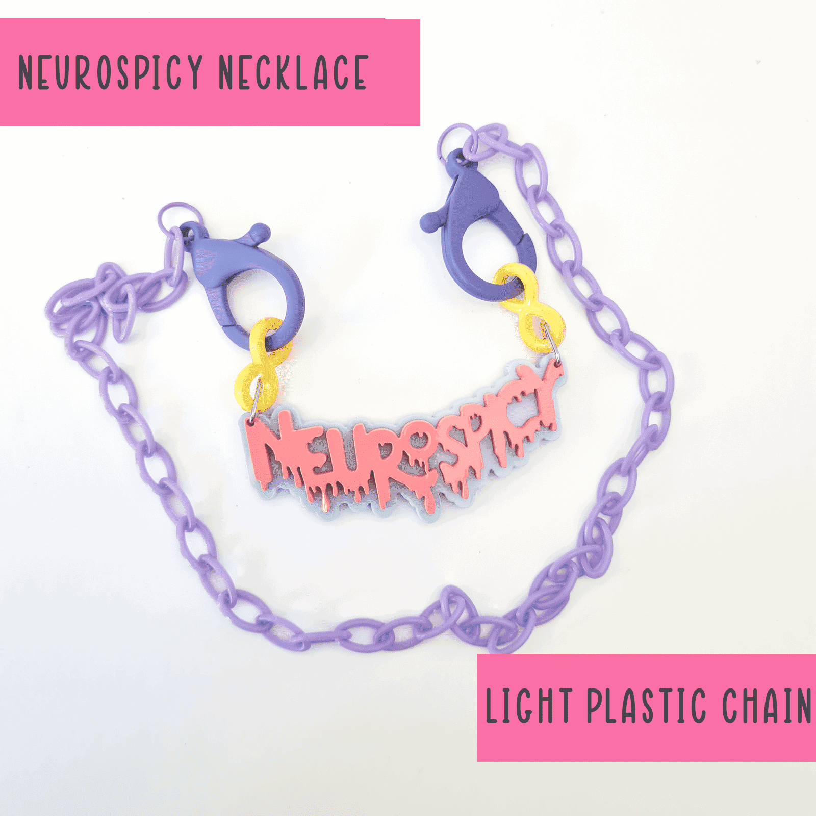 Neurospicy chunky colourful necklace - SMALL - Handmade gifts