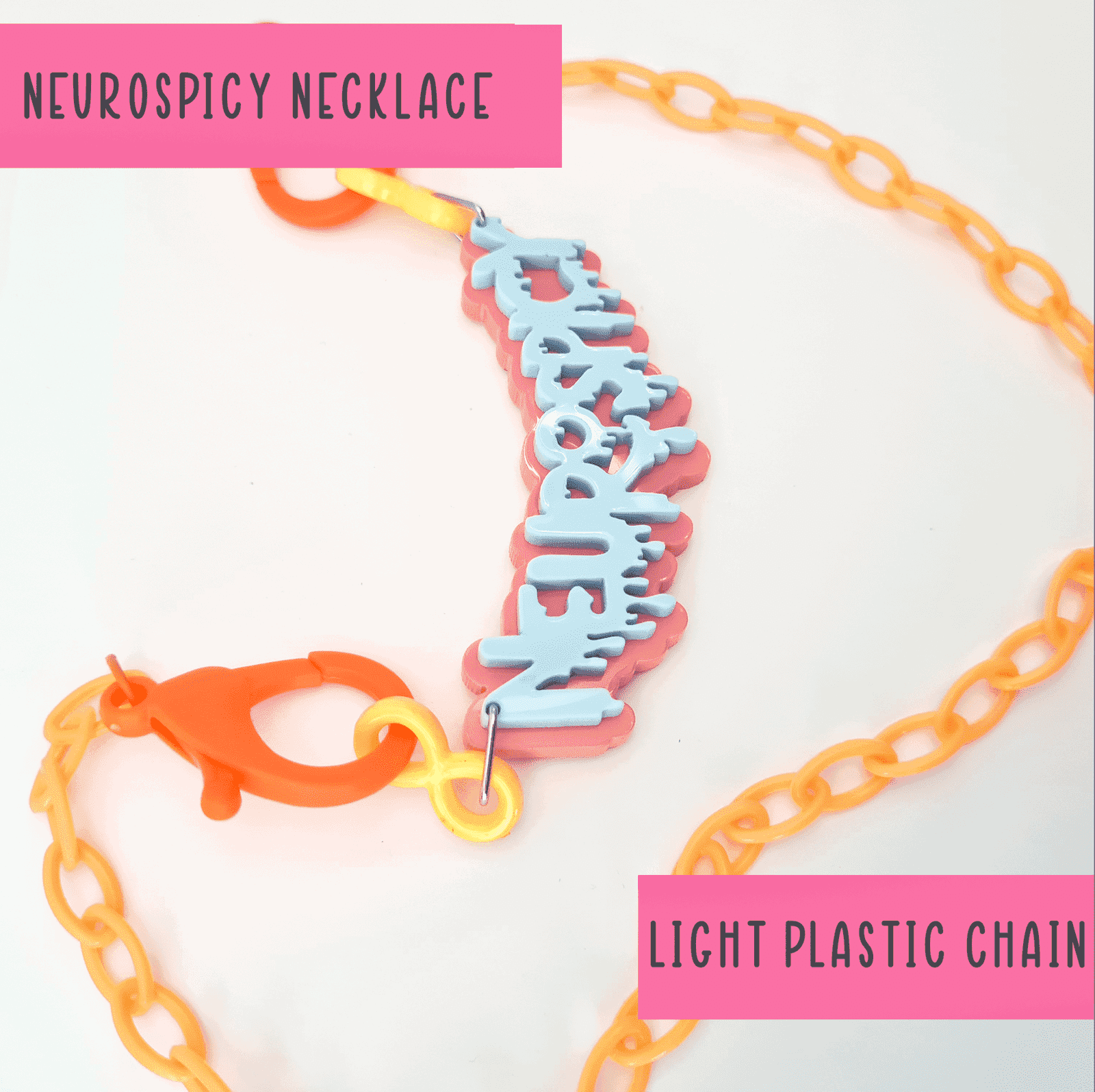 Neurospicy chunky colourful necklace - SMALL - Handmade gifts