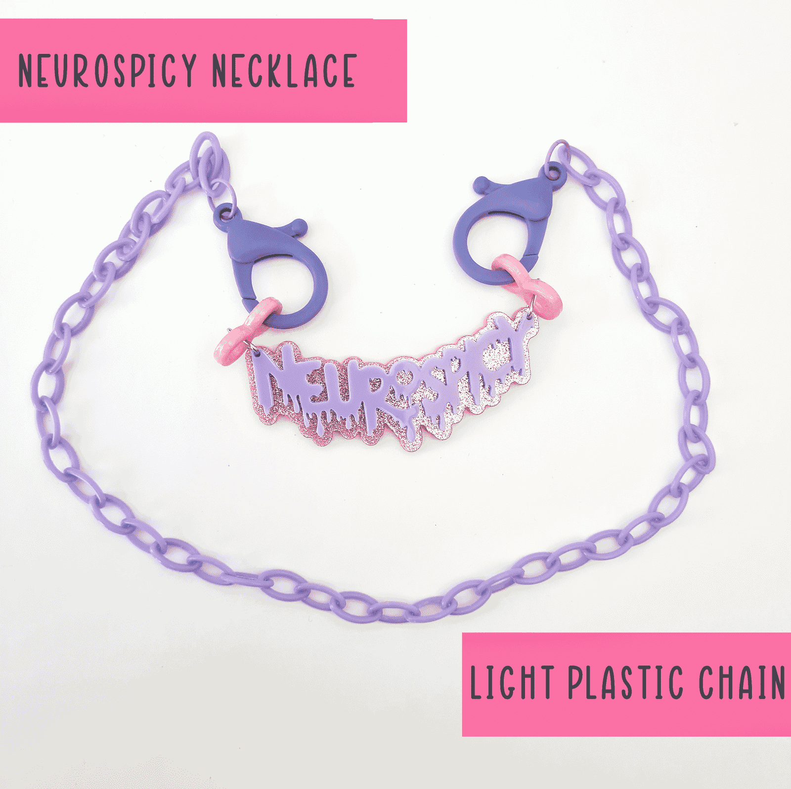 Neurospicy chunky colourful necklace - SMALL - Handmade gifts