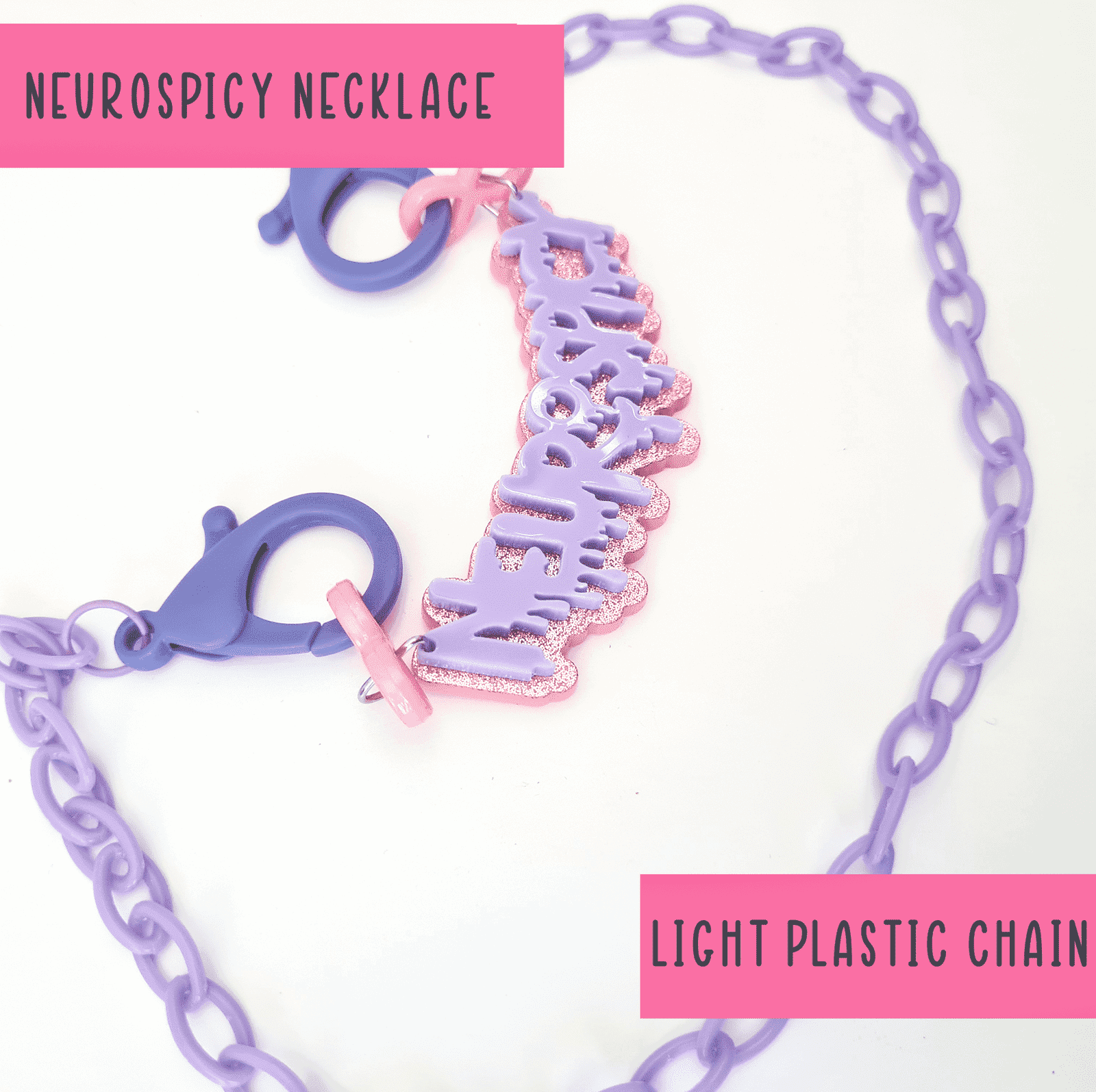 Neurospicy chunky colourful necklace - SMALL - Handmade gifts