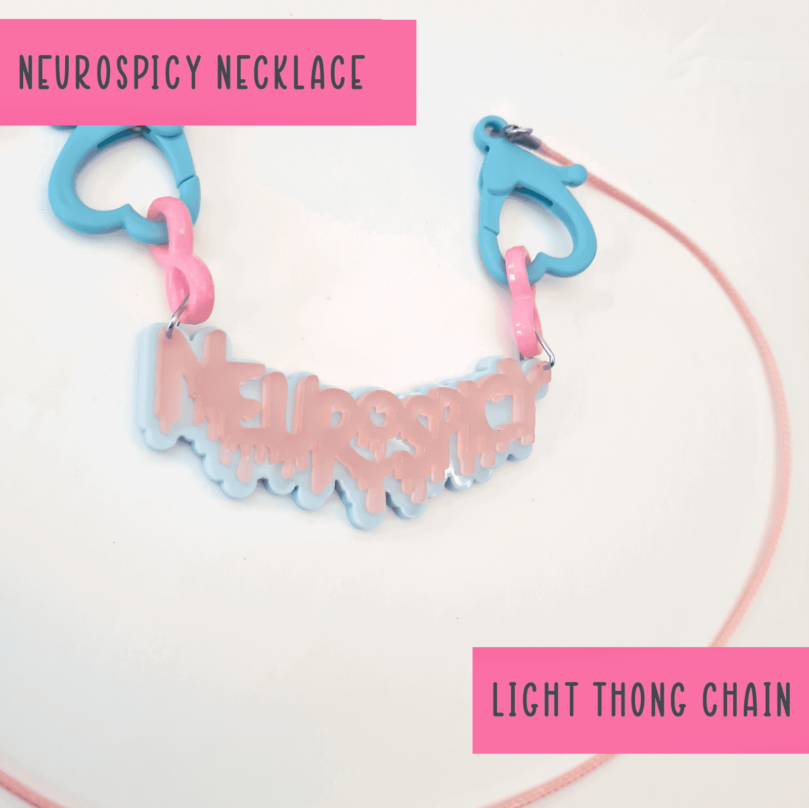 Neurospicy chunky colourful necklace - SMALL - Handmade gifts