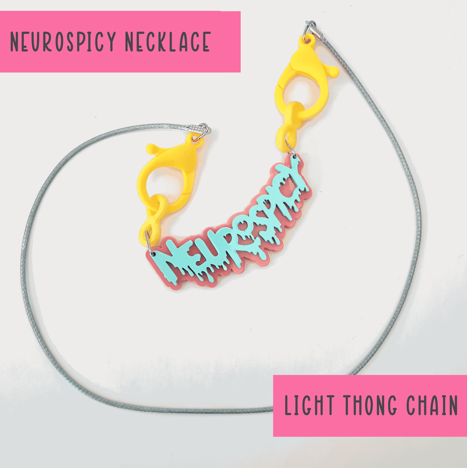 Neurospicy chunky colourful necklace - SMALL - Handmade gifts