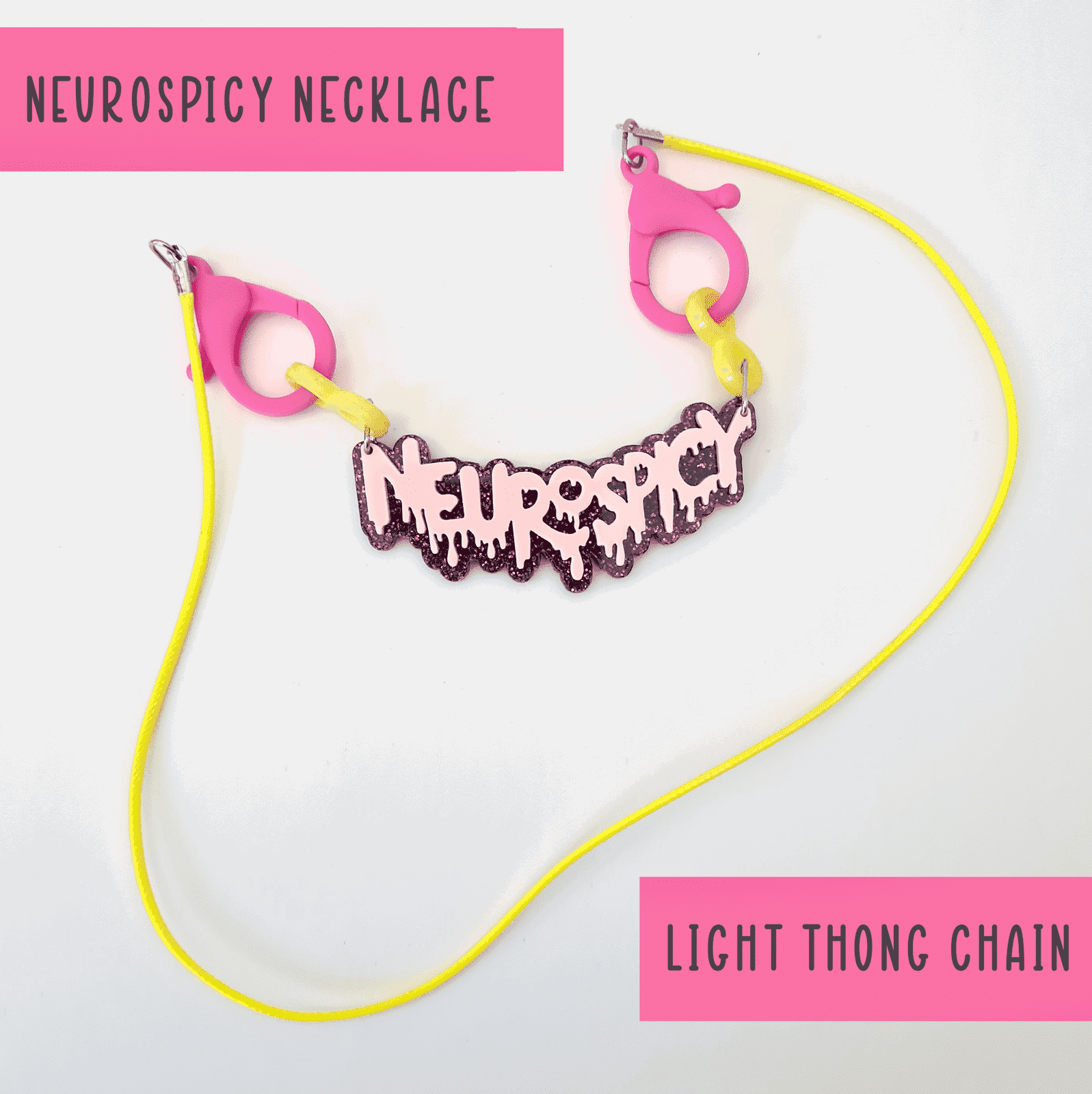 Neurospicy chunky colourful necklace - SMALL - Handmade gifts