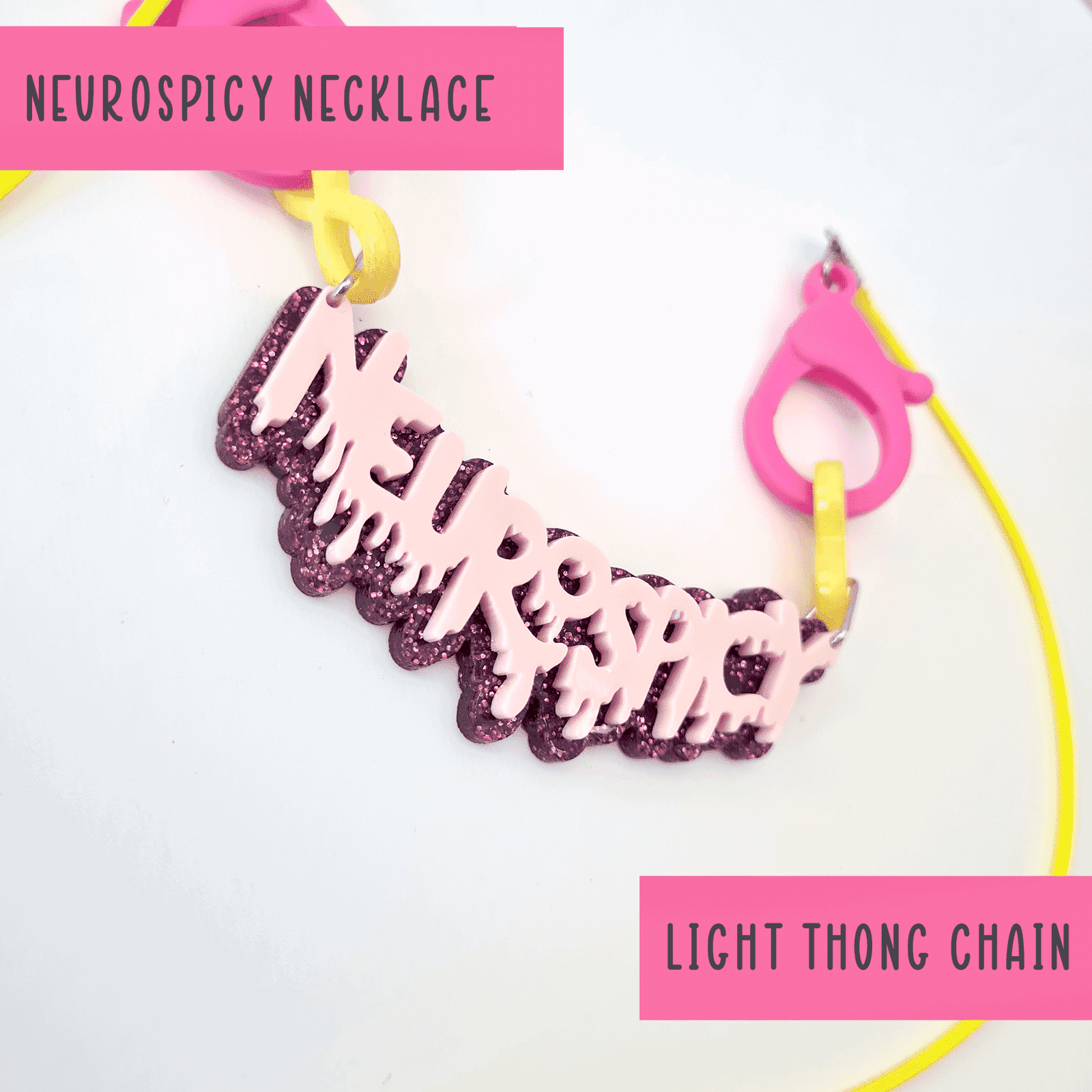 Neurospicy chunky colourful necklace - SMALL - Handmade gifts