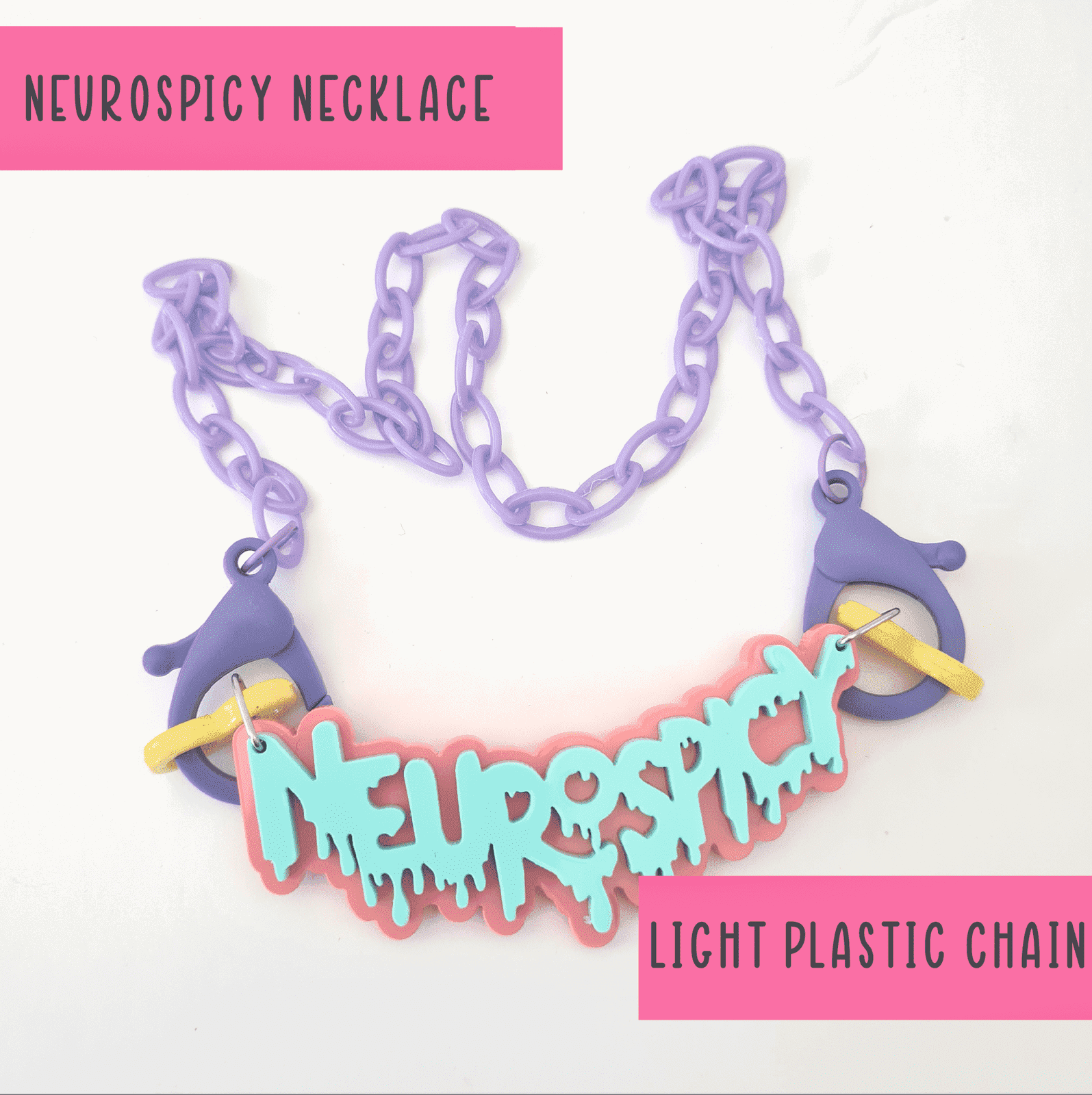 Neurospicy chunky colourful necklace - Medium - Handmade gifts