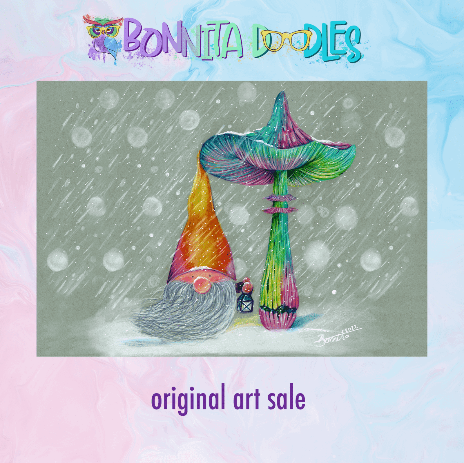 Gonk Original Art - BIG SALE! art print, home decor