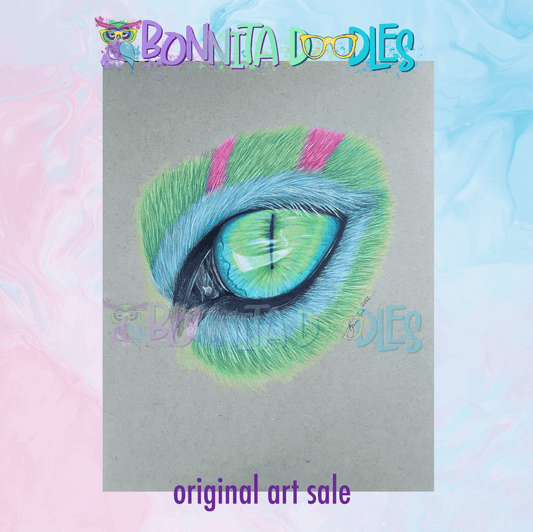 Colourful bug cat eye Original concept art - Sapphire